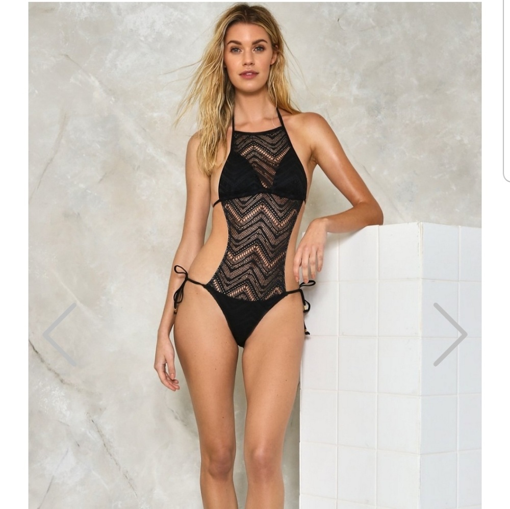 Nasty Gal My Good Side Chevron Suit
